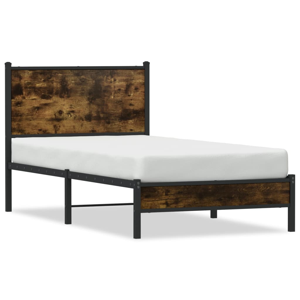 Giroletto senza Materasso in Metallo Rovere Fumo 75x190 cm