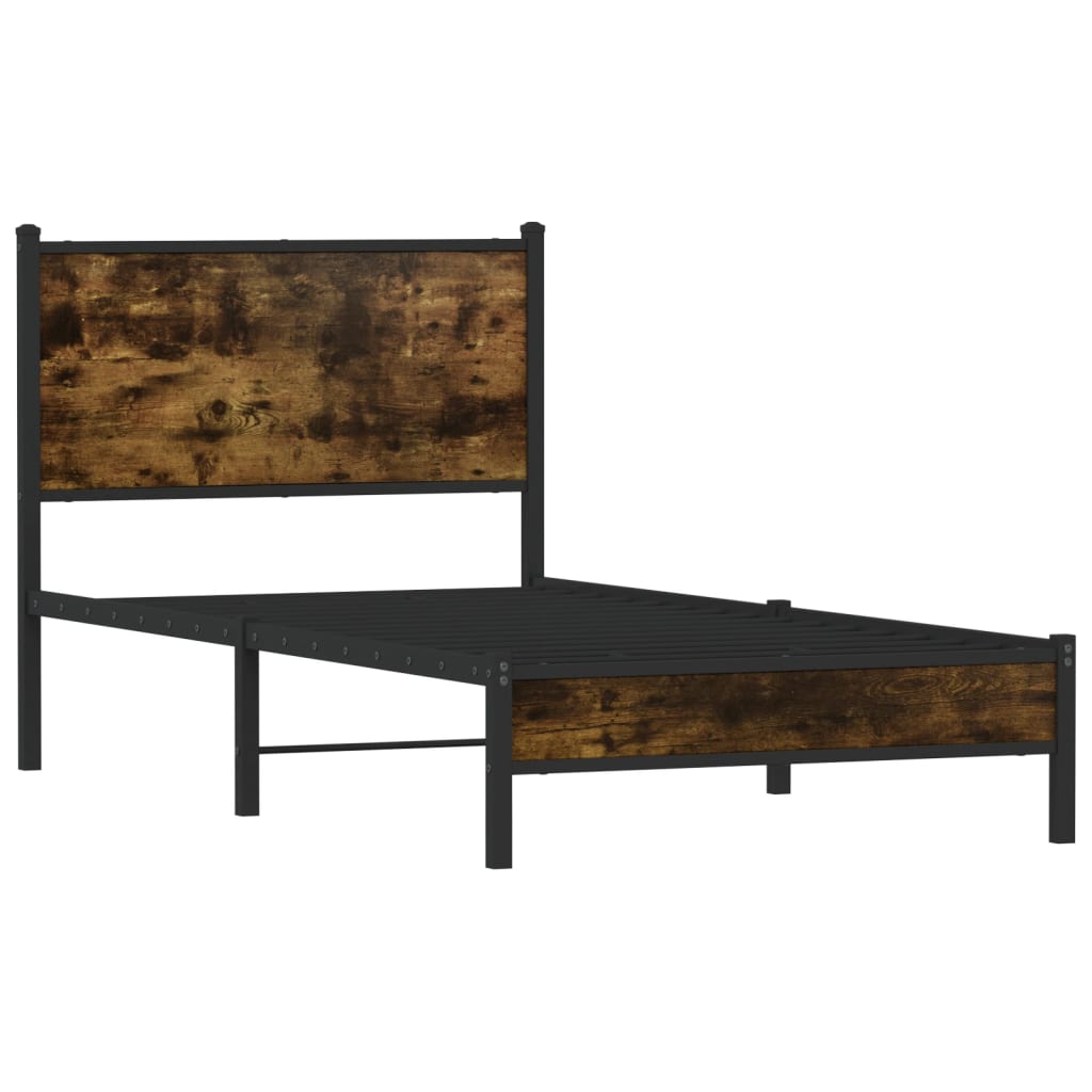 Giroletto senza Materaso in Metallo Rovere Fumo 90x190 cm