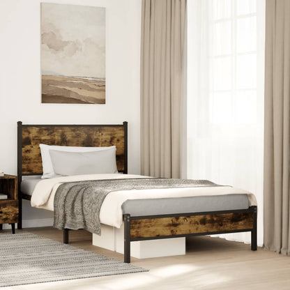 Giroletto senza Materaso in Metallo Rovere Fumo 100x190 cm