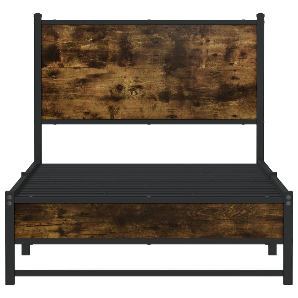 Giroletto senza Materasso in Metallo Rovere Fumo 75x190 cm