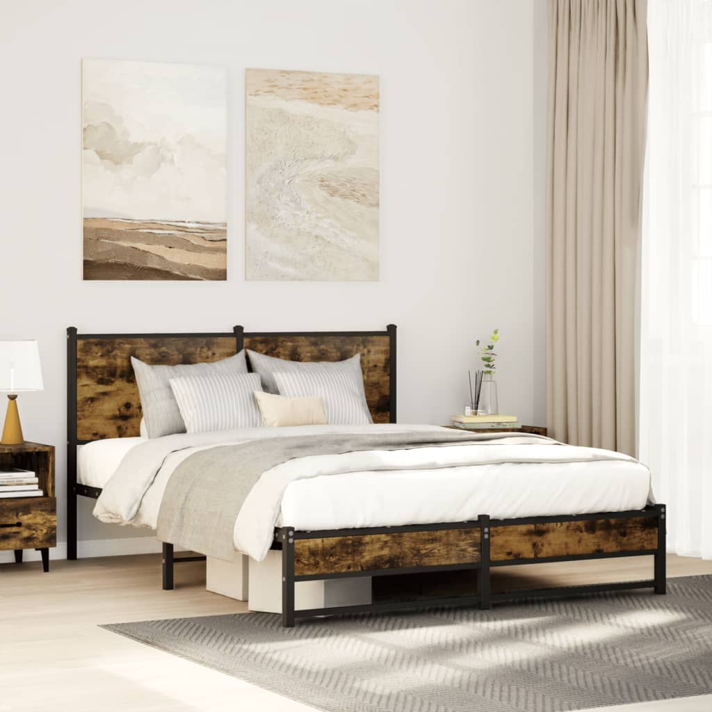 Giroletto senza Materaso in Metallo Rovere Fumo 140x190 cm