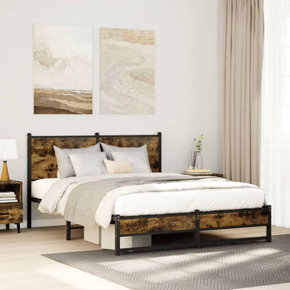Giroletto senza Materaso in Metallo Rovere Fumo 140x190 cm
