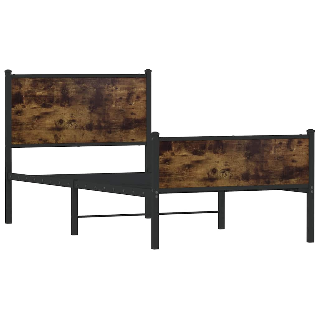 Giroletto senza Materasso in Metallo Rovere Fumo 75x190 cm