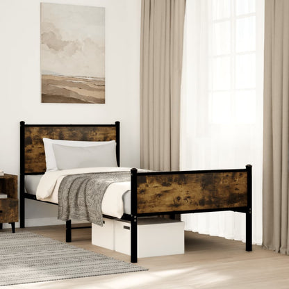 Giroletto senza Materaso in Metallo Rovere Fumo 80x200 cm