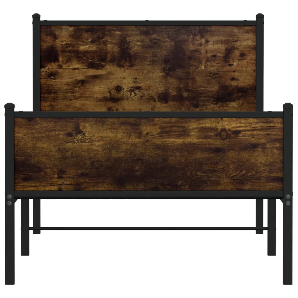 Giroletto senza Materaso in Metallo Rovere Fumo 90x190 cm