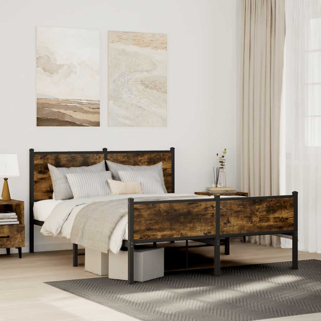 Giroletto senza Materaso in Metallo Rovere Fumo 140x200 cm