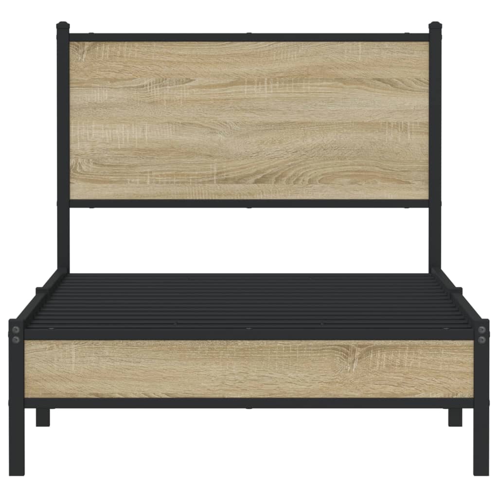 Giroletto senza Materaso in Metallo Rovere Sonoma 80x200 cm