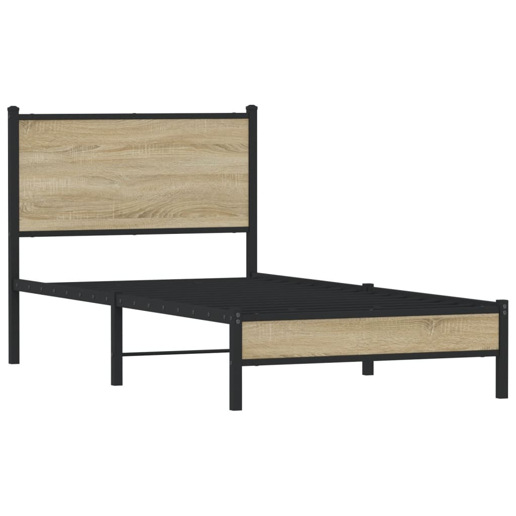 Giroletto senza Materaso in Metallo Rovere Sonoma 90x190 cm