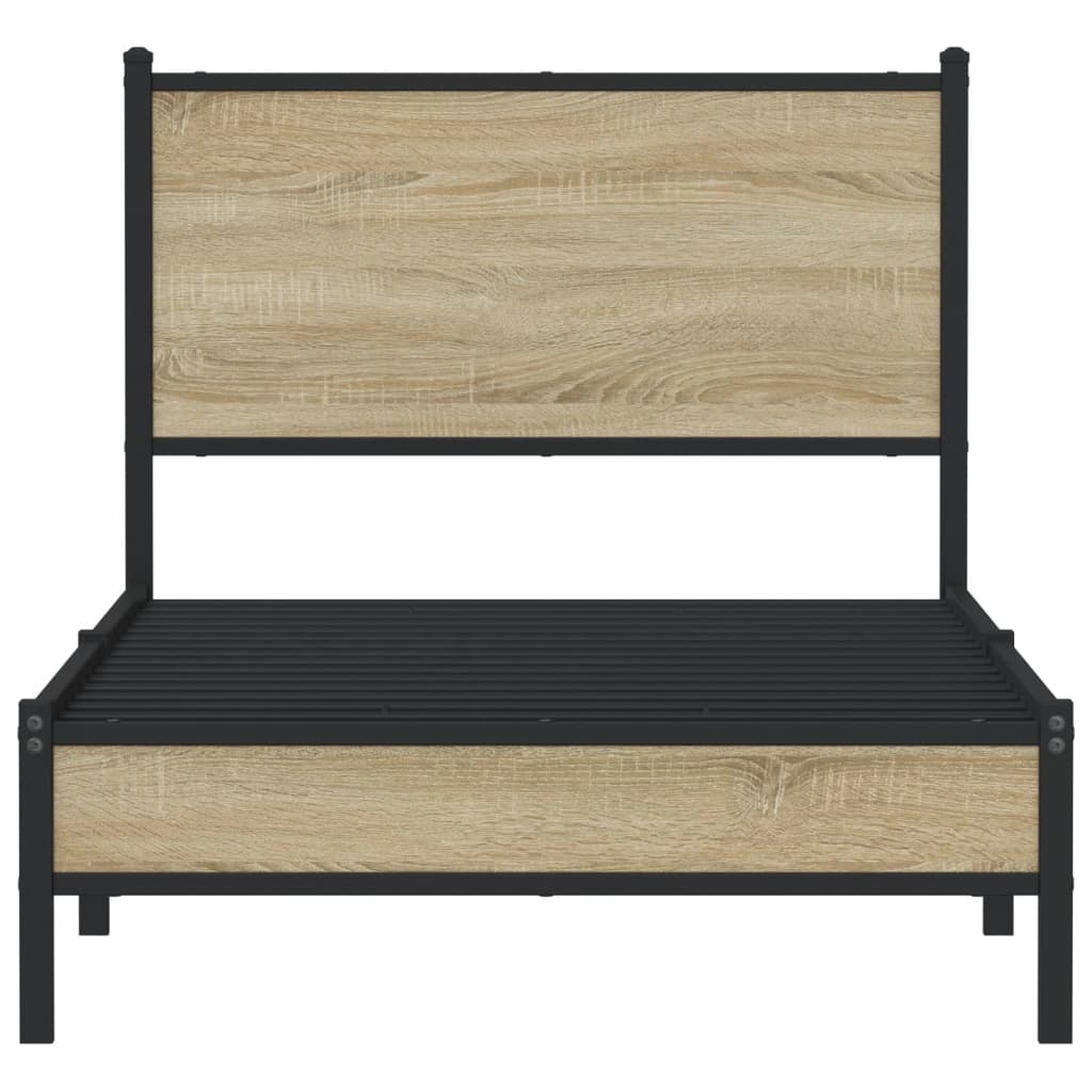 Giroletto senza Materaso in Metallo Rovere Sonoma 90x200 cm