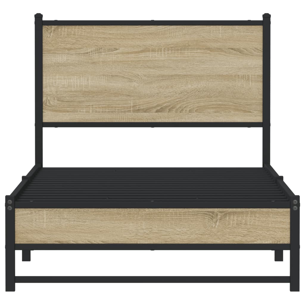 Giroletto senza Materaso in Metallo Rovere Sonoma 90x190 cm