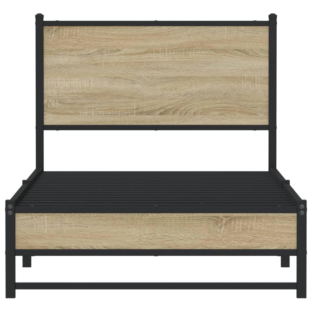 Giroletto senza Materaso in Metallo Rovere Sonoma 90x200 cm