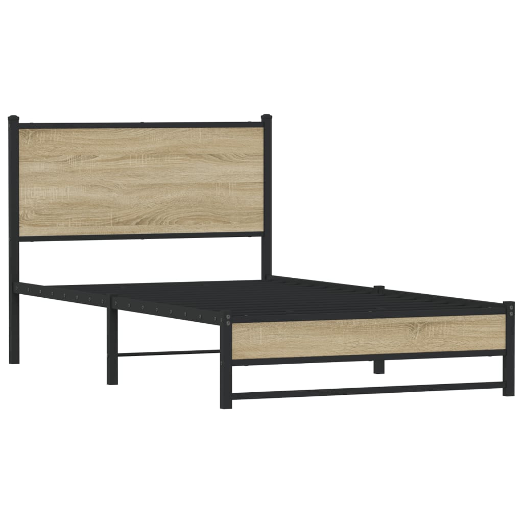 Giroletto senza Materaso in Metallo Rovere Sonoma 107x203 cm
