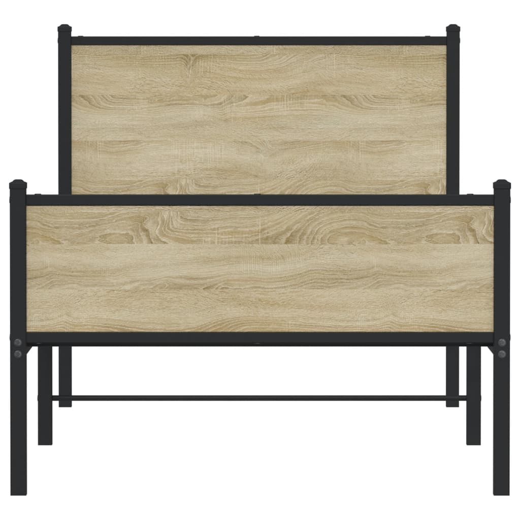 Giroletto senza Materaso in Metallo Rovere Sonoma 90x190 cm