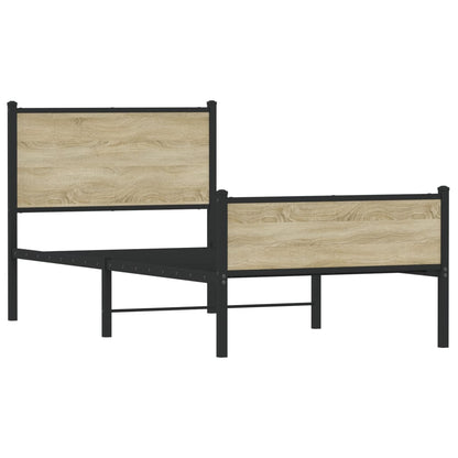 Giroletto senza Materaso in Metallo Rovere Sonoma 90x200 cm