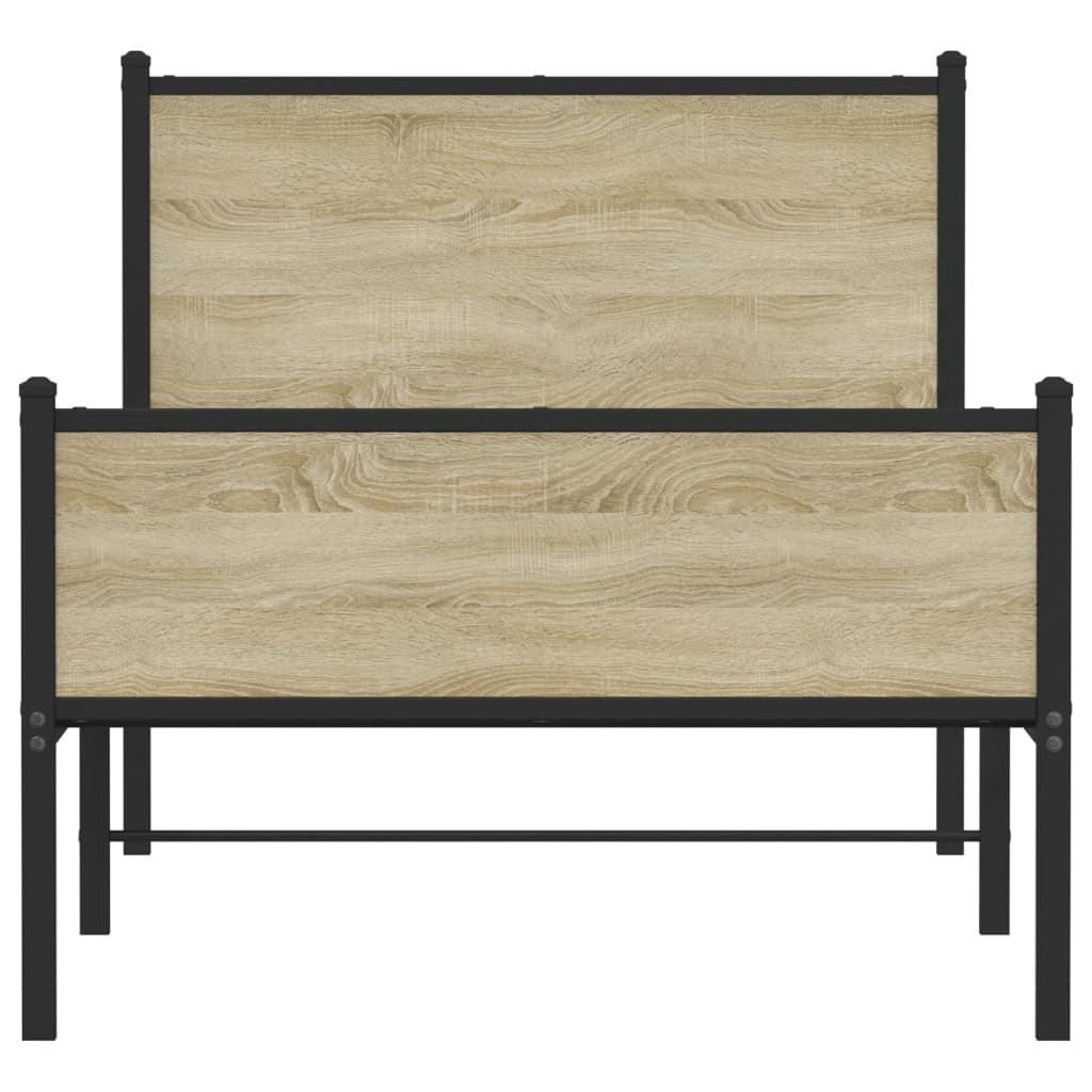 Giroletto senza Materaso in Metallo Rovere Sonoma 90x200 cm