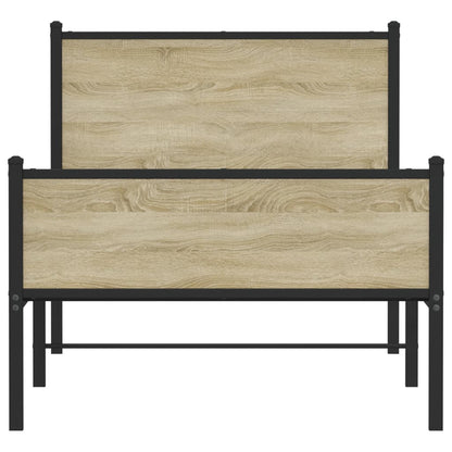 Giroletto senza Materaso in Metallo Rovere Sonoma 90x200 cm