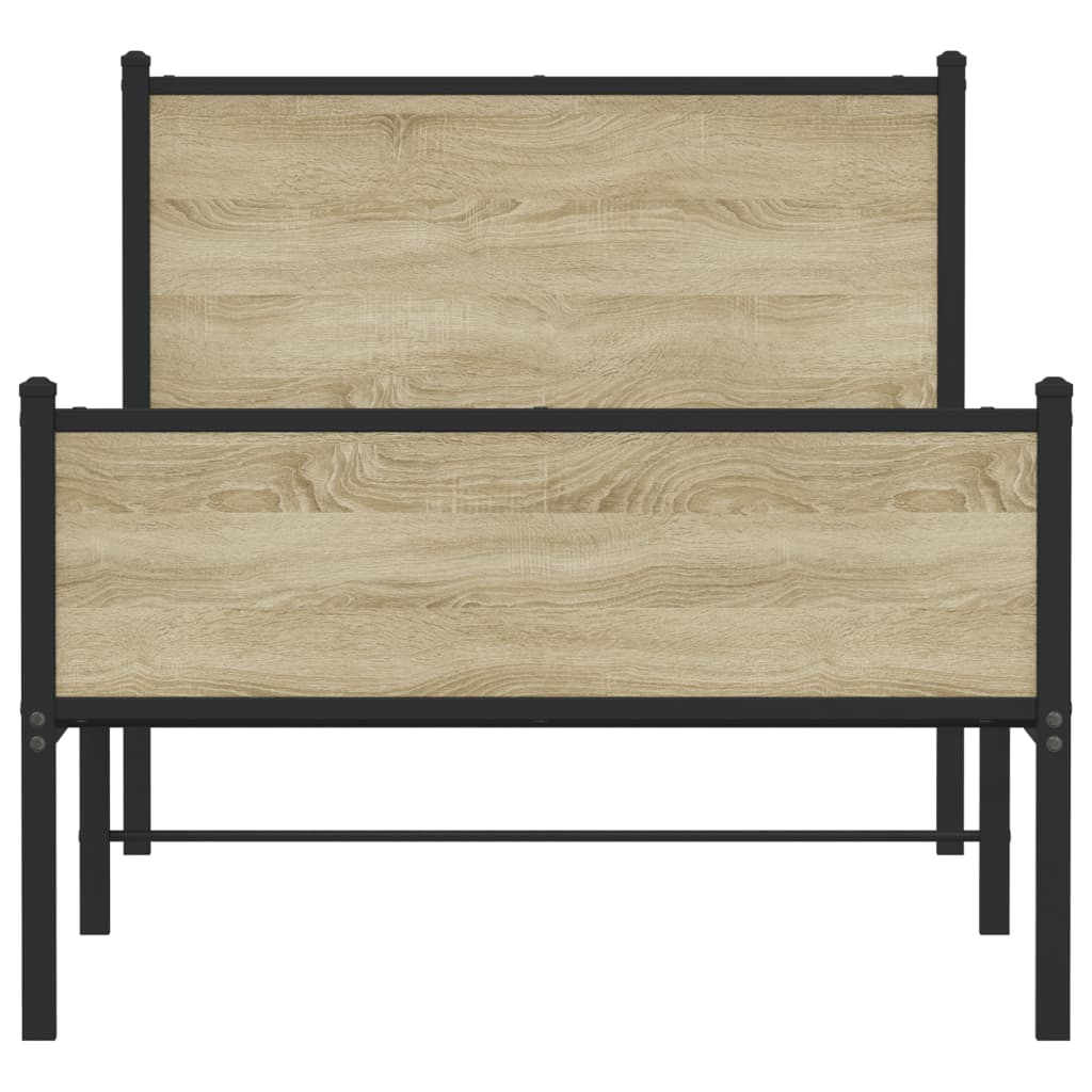 Giroletto senza Materaso in Metallo Rovere Sonoma 100x200 cm