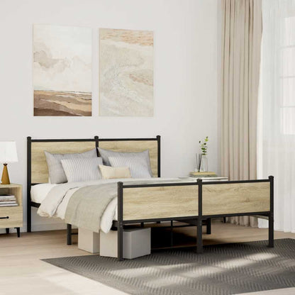 Giroletto senza Materaso in Metallo Rovere Sonoma 137x190 cm