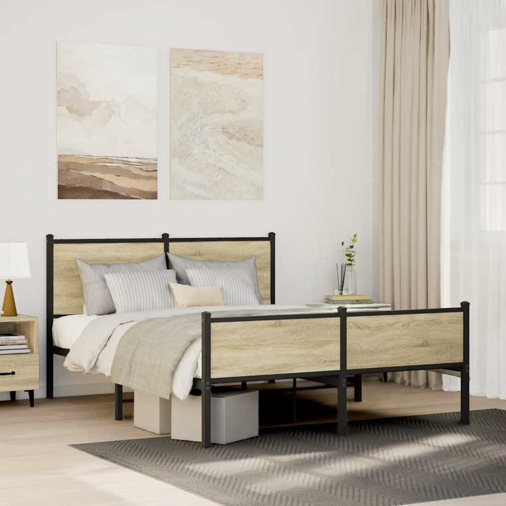 Giroletto senza Materaso in Metallo Rovere Sonoma 140x190 cm