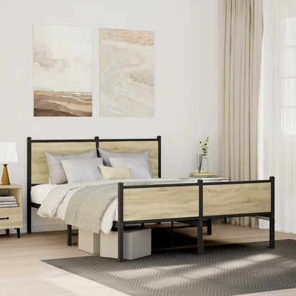 Giroletto senza Materaso in Metallo Rovere Sonoma 140x200 cm