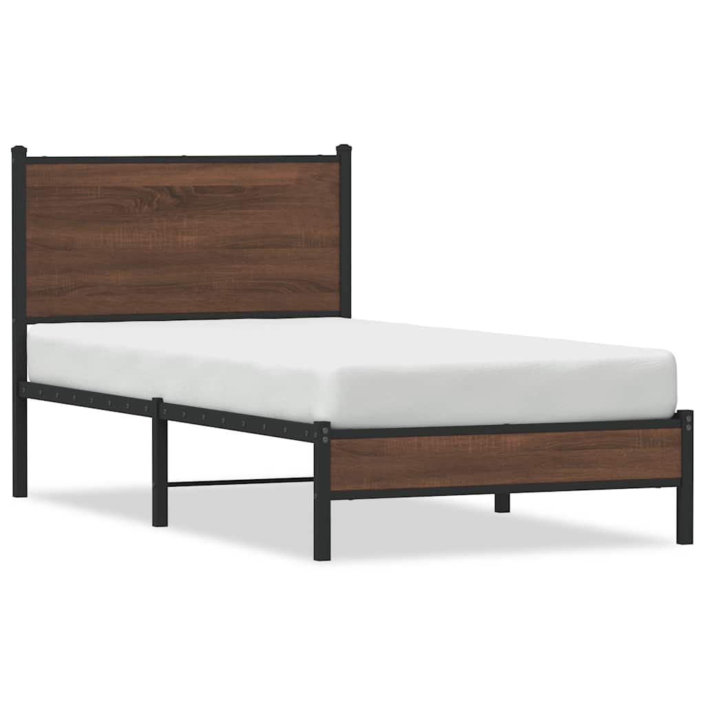Giroletto senza Materasso in Metallo Rovere Marrone 80x200 cm