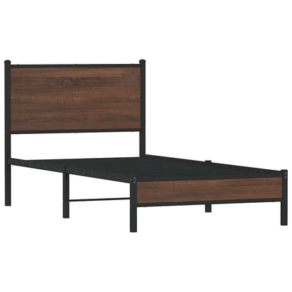 Giroletto senza Materasso in Metallo Rovere Marrone 80x200 cm