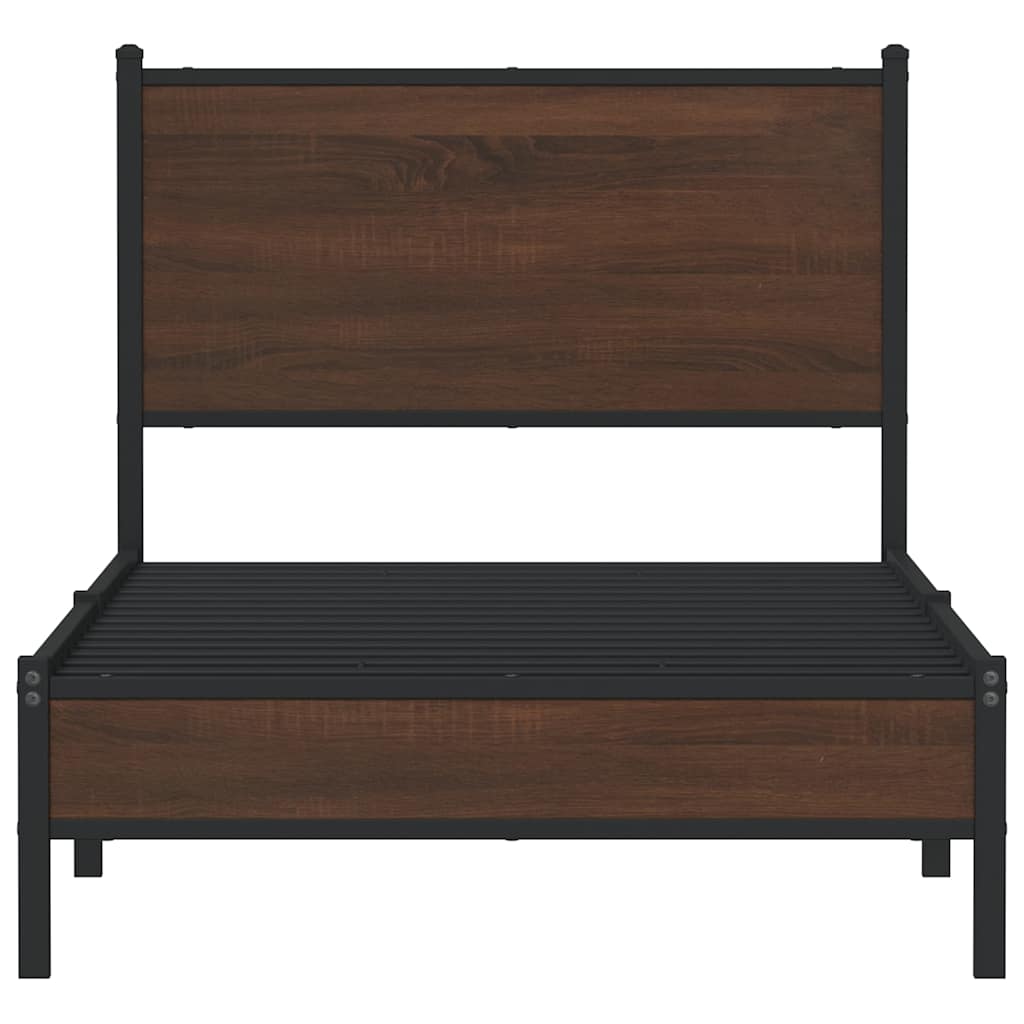 Giroletto senza Materasso in Metallo Rovere Marrone 80x200 cm