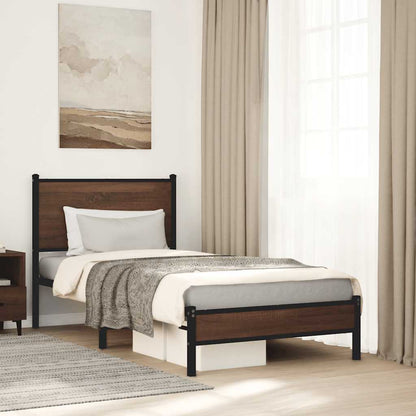 Giroletto senza Materasso in Metallo Rovere Marrone 80x200 cm