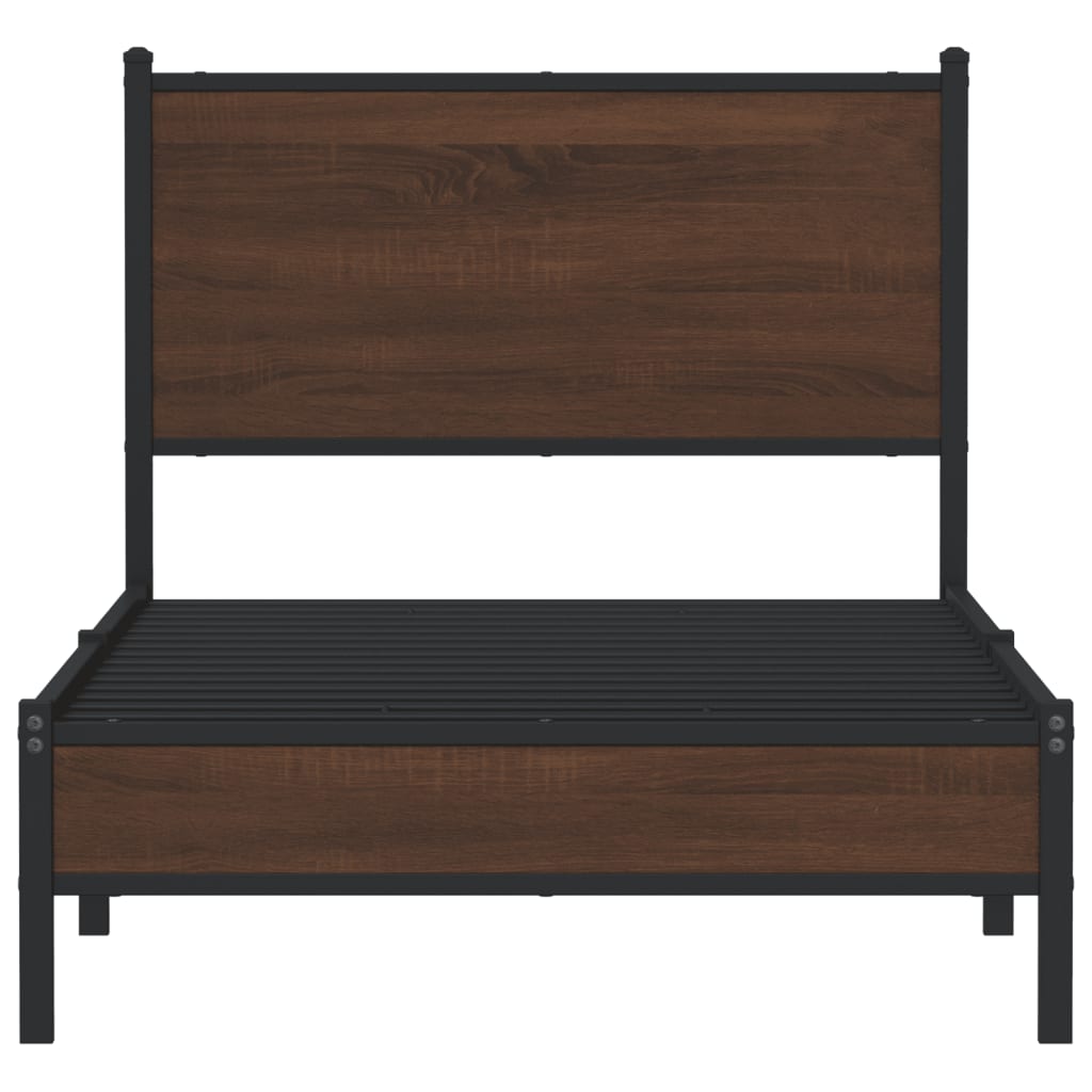 Giroletto senza Materasso in Metallo Rovere Marrone 90x190 cm