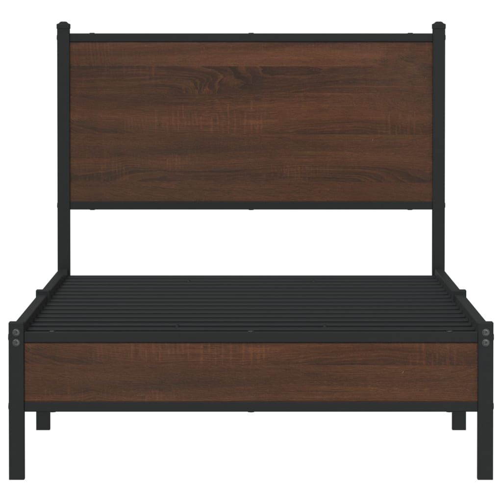 Giroletto senza Materasso in Metallo Rovere Marrone 90x200 cm