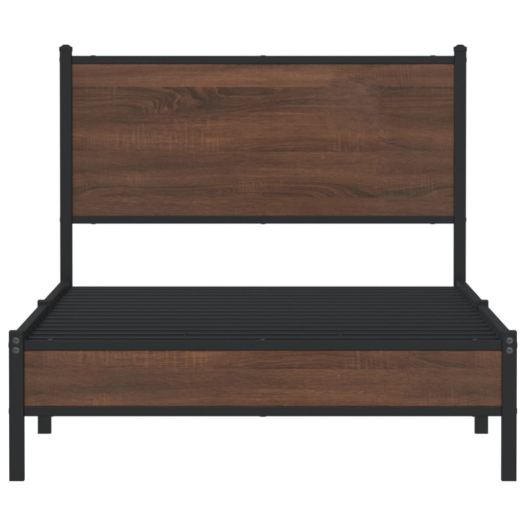 Giroletto senza Materasso in Metallo Rovere Marrone 100x190 cm
