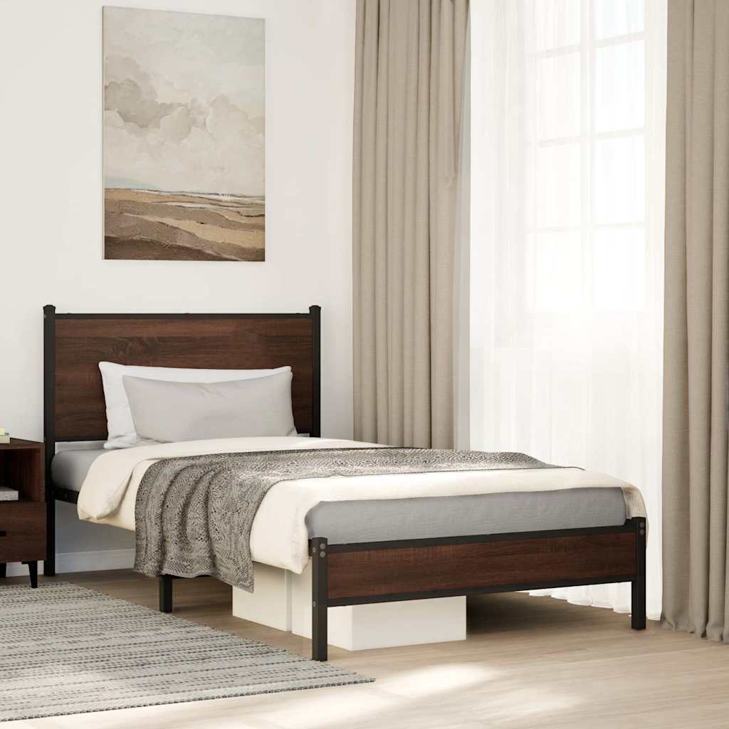 Giroletto senza Materasso in Metallo Rovere Marrone 100x200 cm