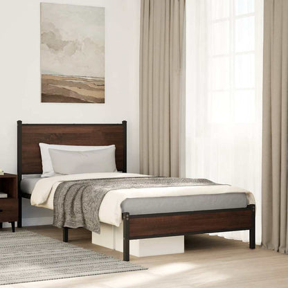 Giroletto senza Materasso in Metallo Rovere Marrone 100x200 cm