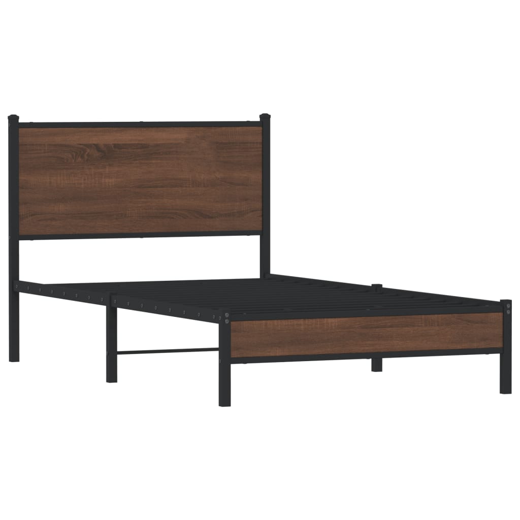 Giroletto senza Materasso in Metallo Rovere Marrone 107x203 cm