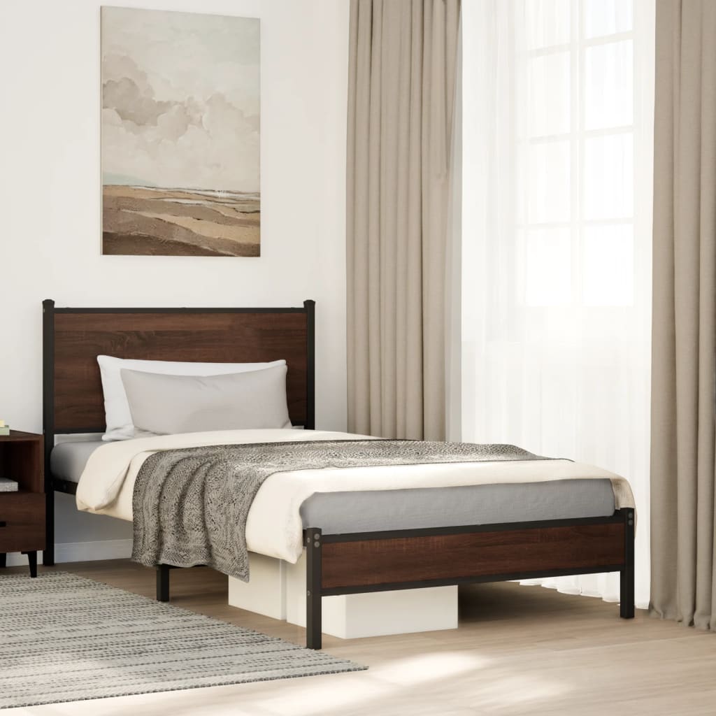 Giroletto senza Materasso in Metallo Rovere Marrone 107x203 cm