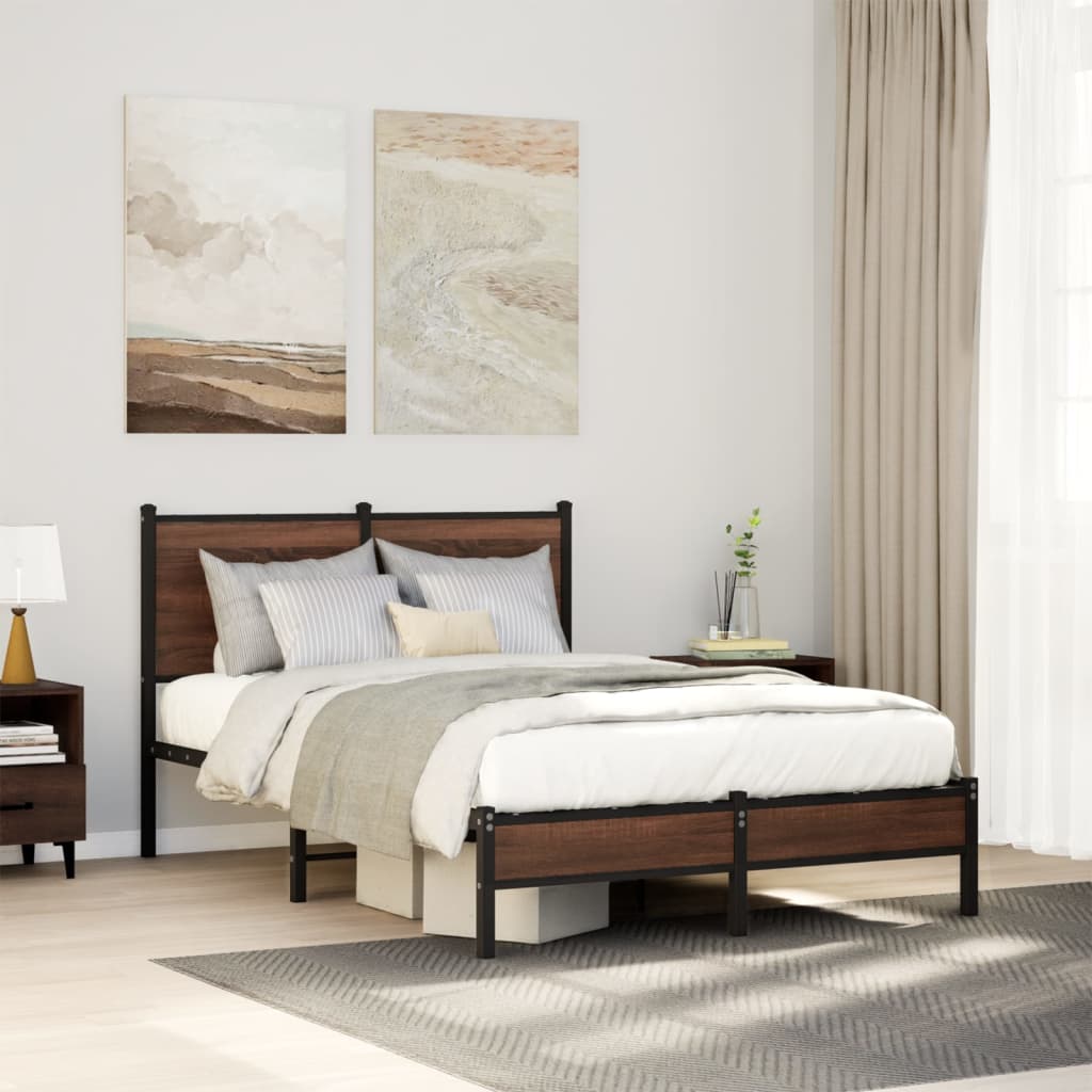 Giroletto senza Materasso in Metallo Rovere Marrone 120x200 cm