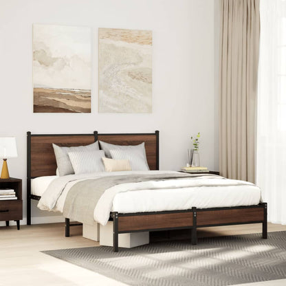 Giroletto senza Materaso in Metallo Rovere Marrone 137x190 cm