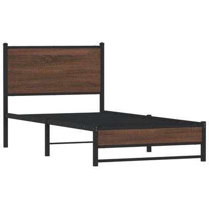 Giroletto senza Materasso in Metallo Rovere Marrone 75x190 cm