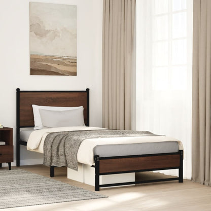 Giroletto senza Materasso in Metallo Rovere Marrone 75x190 cm