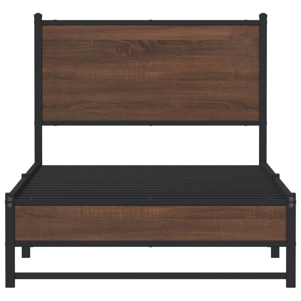 Giroletto senza Materasso in Metallo Rovere Marrone 90x190 cm