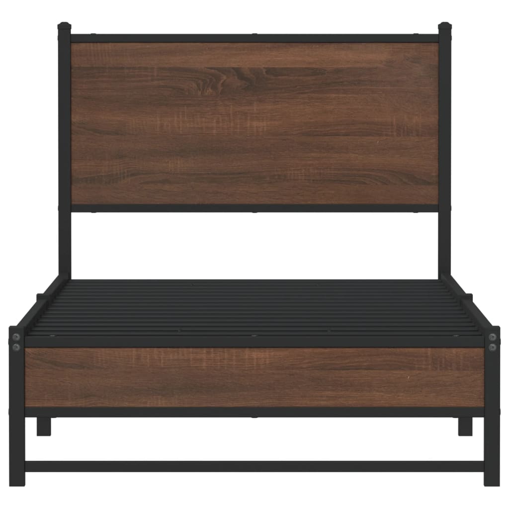 Giroletto senza Materasso in Metallo Rovere Marrone 90x200 cm