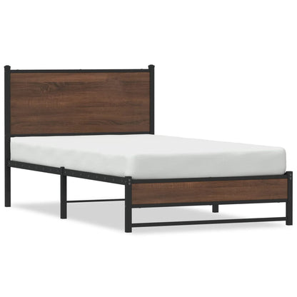 Giroletto senza Materasso in Metallo Rovere Marrone 100x190 cm