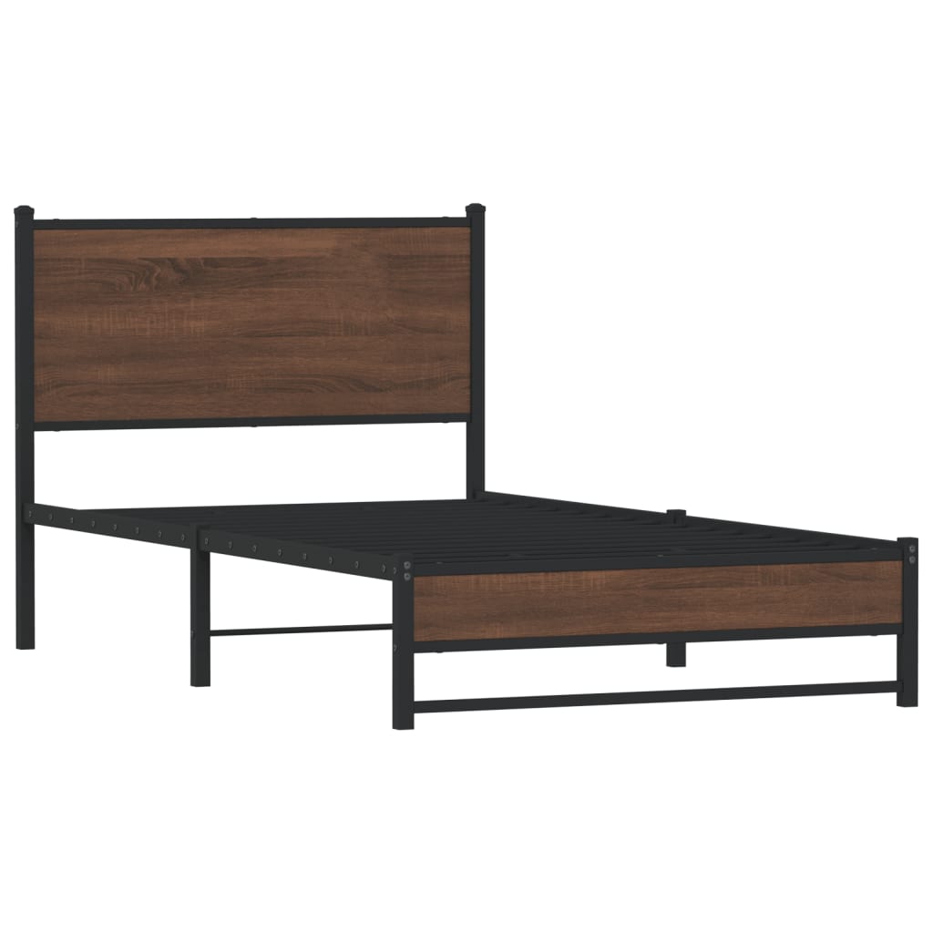 Giroletto senza Materasso in Metallo Rovere Marrone 100x190 cm