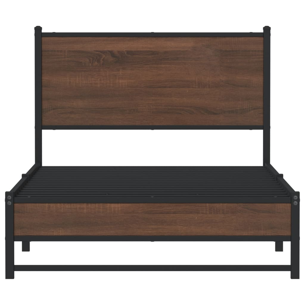 Giroletto senza Materasso in Metallo Rovere Marrone 100x190 cm