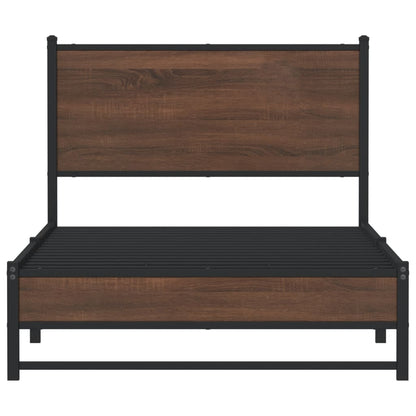 Giroletto senza Materasso in Metallo Rovere Marrone 100x190 cm