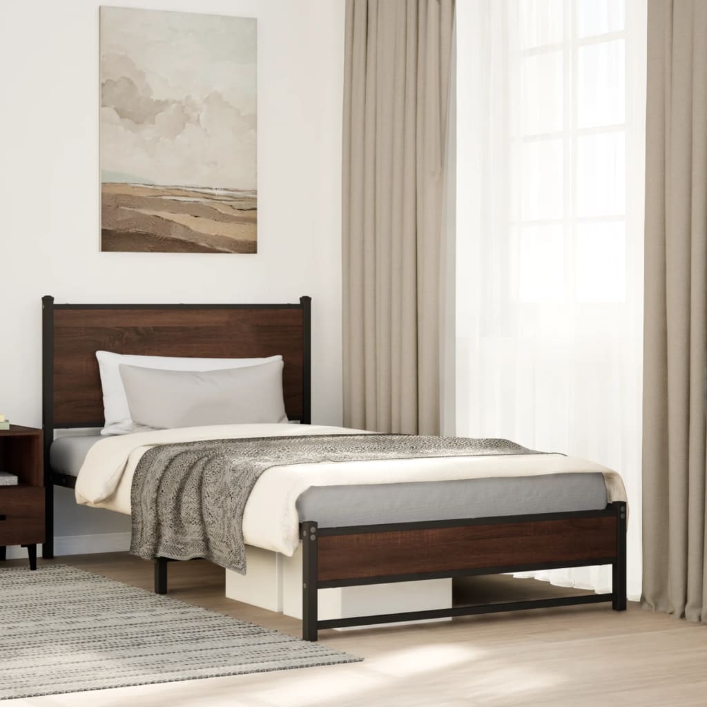 Giroletto senza Materasso in Metallo Rovere Marrone 100x190 cm