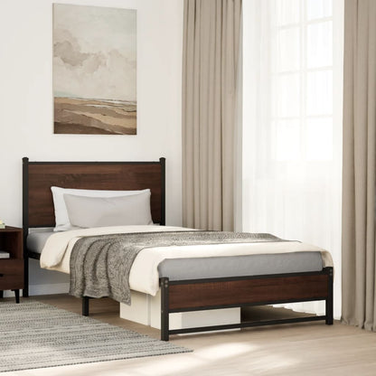 Giroletto senza Materasso in Metallo Rovere Marrone 100x190 cm
