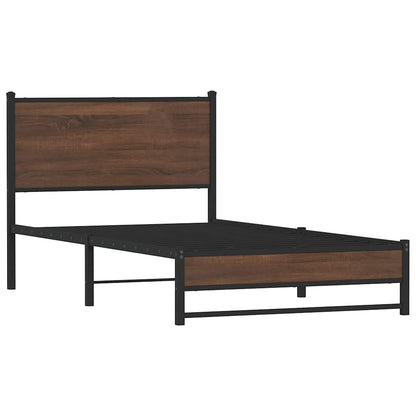 Giroletto senza Materasso in Metallo Rovere Marrone 100x200 cm