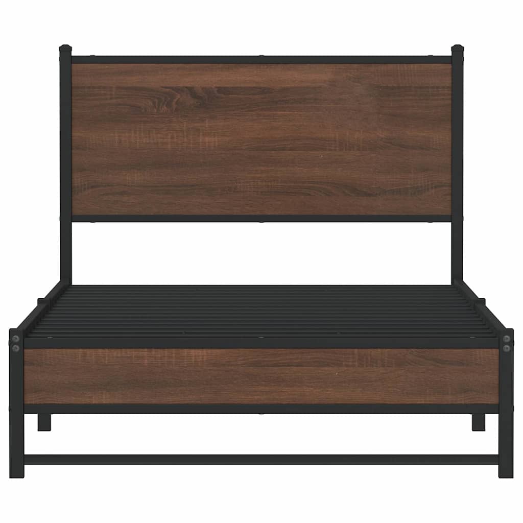 Giroletto senza Materasso in Metallo Rovere Marrone 100x200 cm