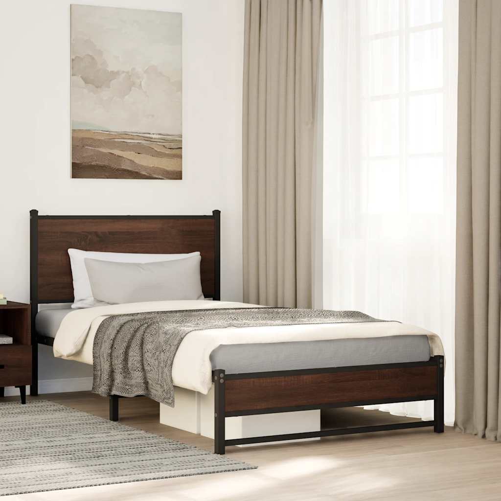 Giroletto senza Materasso in Metallo Rovere Marrone 100x200 cm